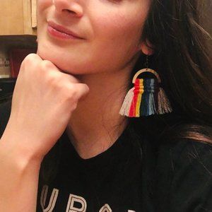 NEW Macrame Handmade Semi Circle Rainbow &Gift Box